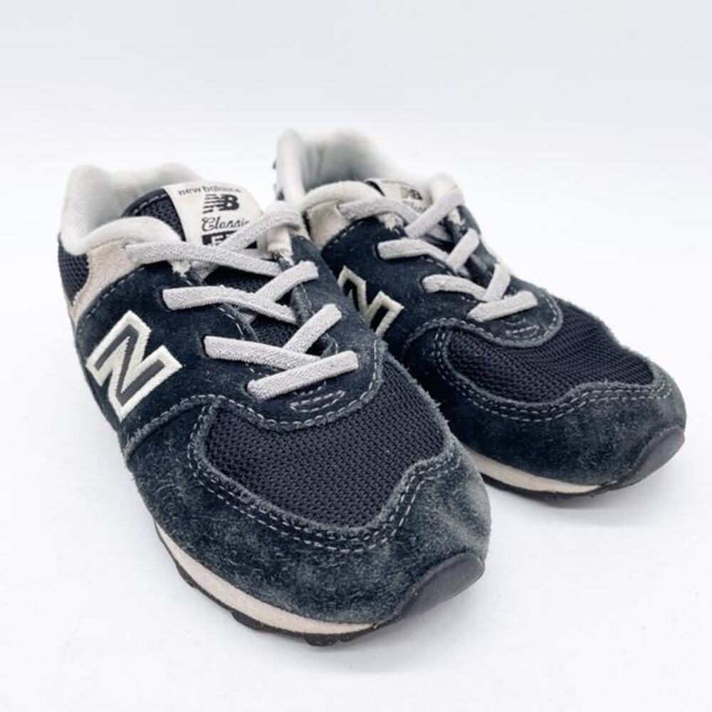 New Balance Kids 574 Core Bungee Casual Sneakers Black White Size 9‎